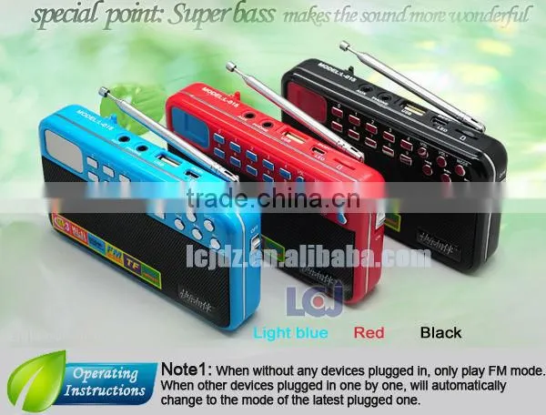 L-015 multifunctional speaker with fm radio and mp3 player