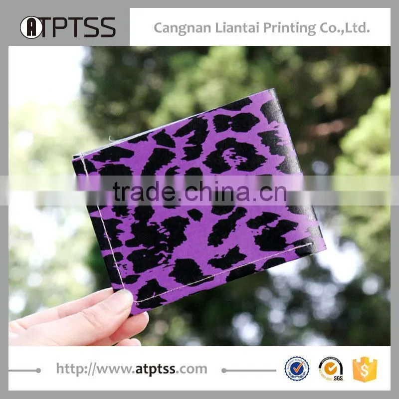 LT-Purple leopard tyvek billfold sewing wallet