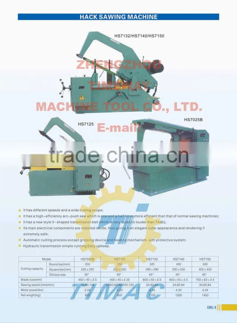 Hack Sawing Machine