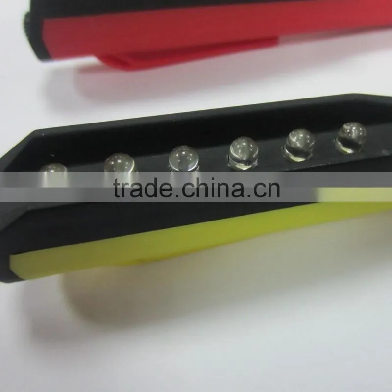 Colorful 6 LED Torch Rubber Print Light Pen