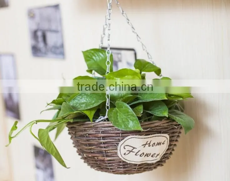 100%Handmade plastic lined plant basket baskets for potted plants