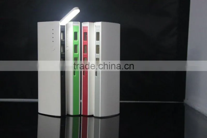 Led light 10400mah power bank usb 2.0 3 port hub with mobile phone charger