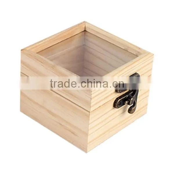 High-grade wooden packaging box transparent window custom display wood box