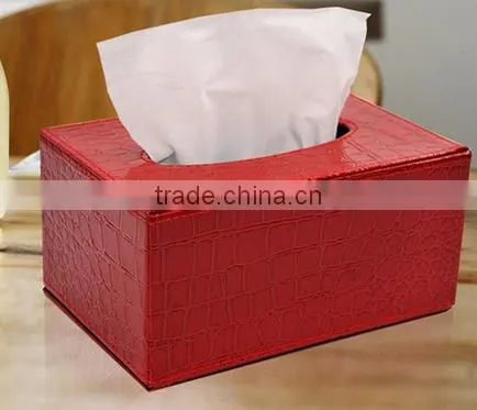 Wholesale Stock Small Order Rectangle PU Tissues Storage Box Napkin Holder