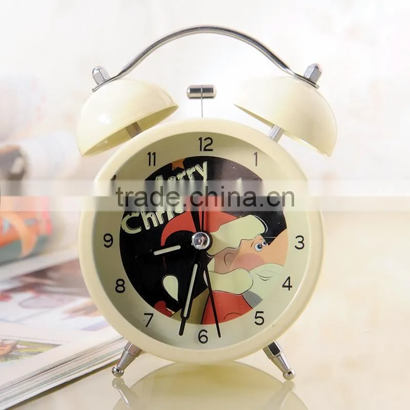 Supply Fashion colorful ultra-quiet with light Twin Bell alarm Clock --White star