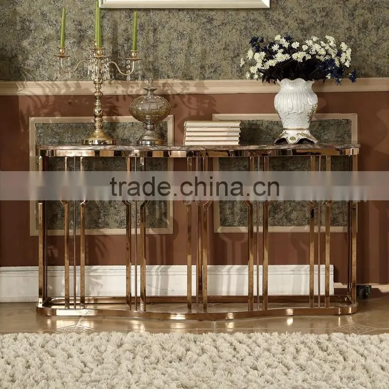 Marble Gold Console Table Stainless Steel Legs