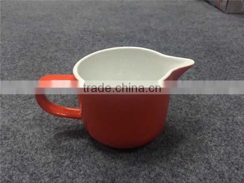 ceramic red milk pot 180 ml