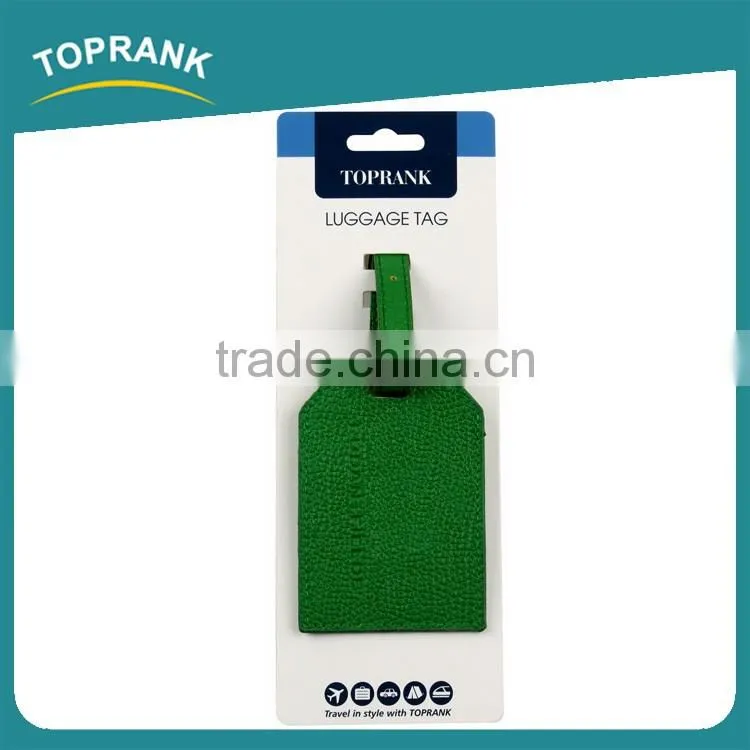 Toprank Fashion Promotion Gift Custom Colorful Airplane Pu Leather Luggage Tag With Embossed Logo