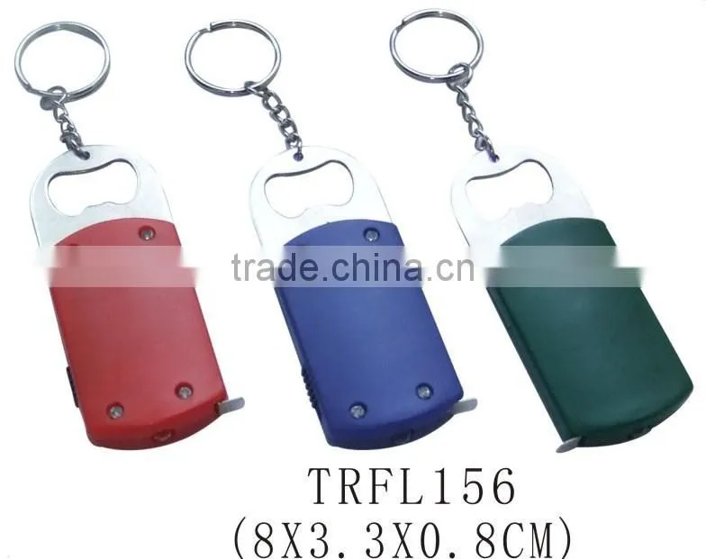 Good quality mini bottle opener key ring with led light