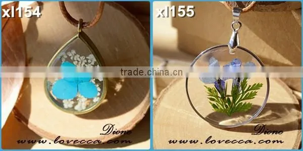 2016 fashion clear resin orb globe real dandelion seeds flower pendant necklace jewelry design
