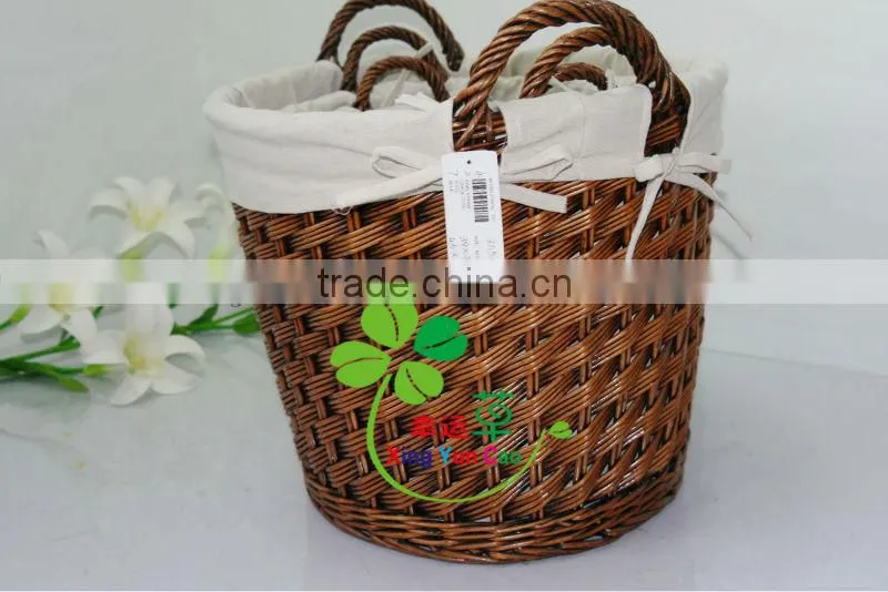 set of 3 small wicker laundry basket for home or hotel factory supply