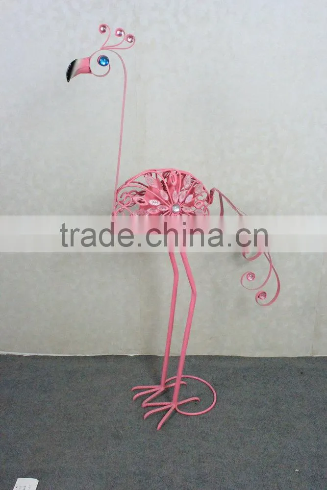 Garden decor metal animal peacock