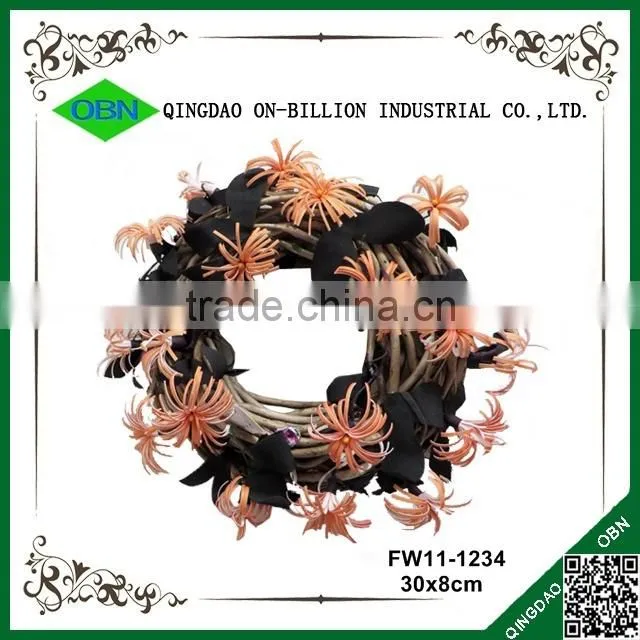 Handmade decorative wicker christmas wreath