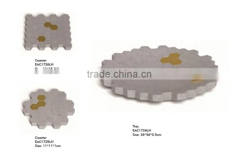 New design Concrete cup mat honeycomb shape hexagon Coasters Set