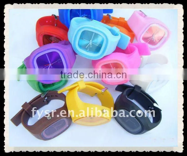 Hot Sale square silicone jelly watch