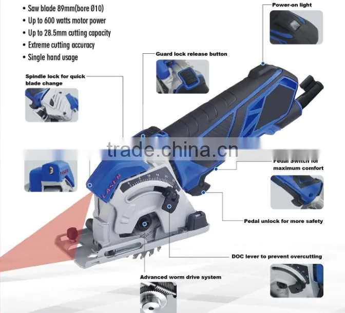 89mm 600W Multi-function Small Hand-Held Electric Rotary Saw Machine Portable Electric Mini Plunge Circular Saw
