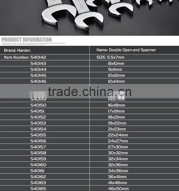 professional double open -end spanner handle tools ratchat wrench durable spanner tools