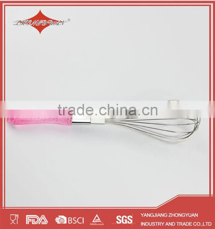 10 inches Stainless steel egg beater with plastic handle