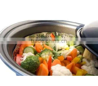 42053 Vegetable steamer Stainless steel fruit basket with plastic handle