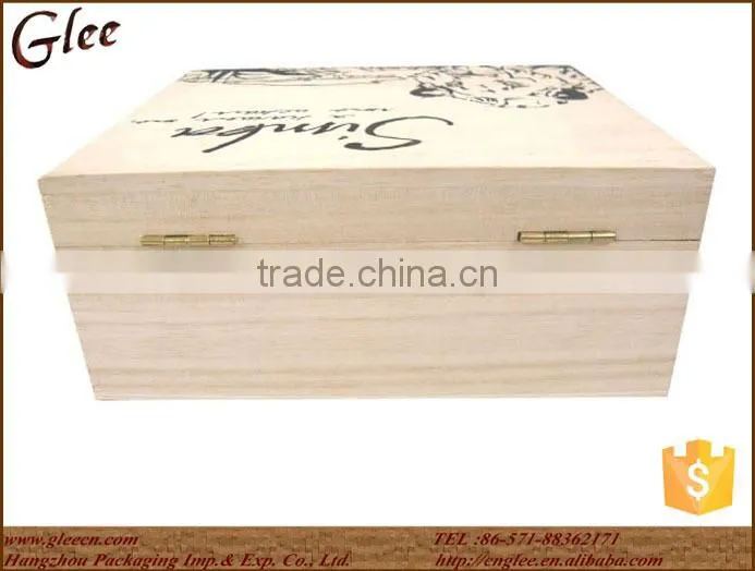pine wood fancy tea storage box