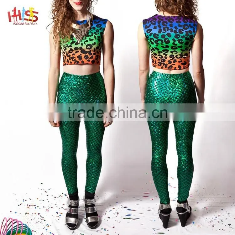 New Fashion Green Mermaid Leggings for Women Designs HSl7585