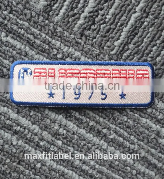 2016 china directly factory supply irregular shape woven badge for garment