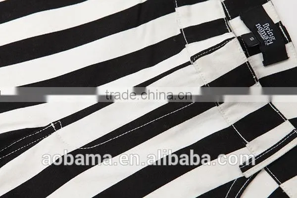 2015 New Design Zebra Stripes Printed Ladies Trousers