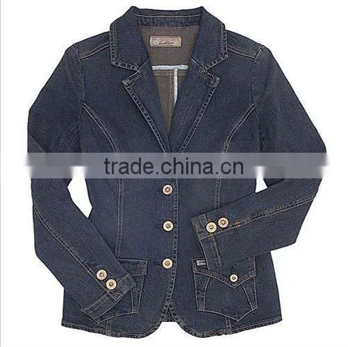 100% Cotton Blue Women Denim Jacket