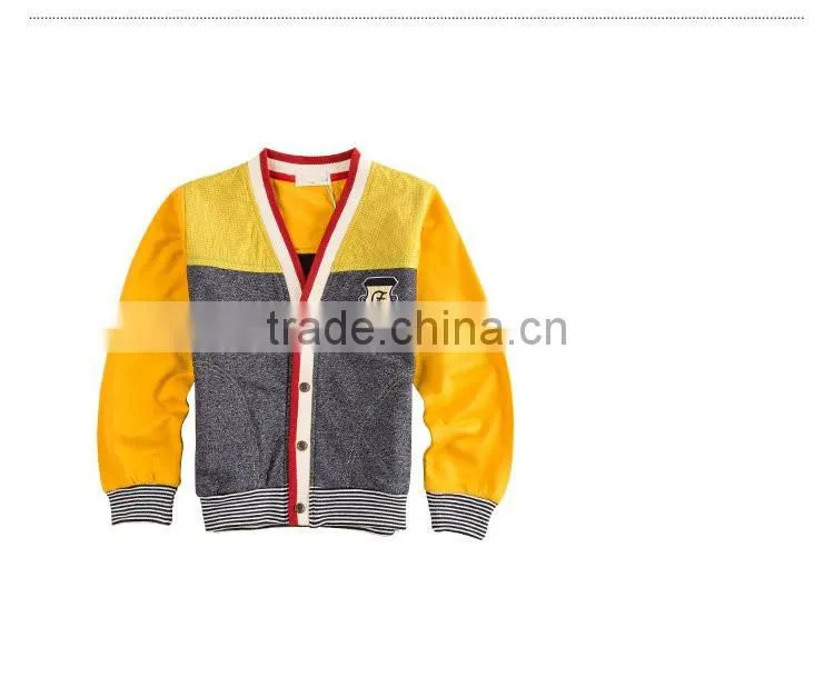 2016 children British style boy fall coat/ thin coat autumn cardigan fashion jacket with embroidered