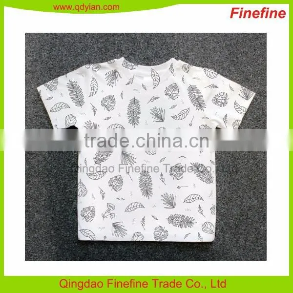Custom Baby Kids Allover Printed Cotton Jersey Summer T Shirt