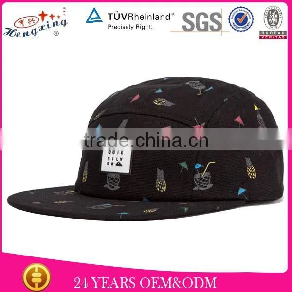 Accessories aztec pattern 5 panel cap with leather patch