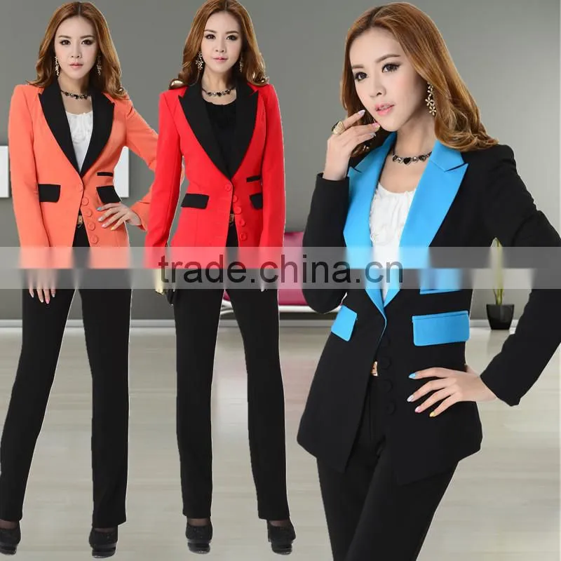 popular women office uniform style/business suit for women skirt/ladies silk pants suit