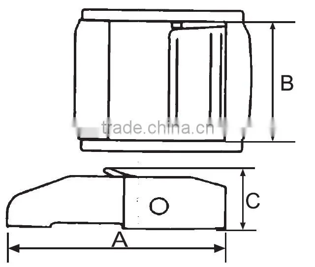 buckle for 25mm cam buckle strap, buckle with 50mm zinc/alum plated