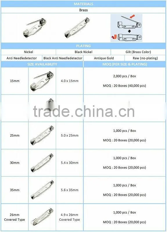 High Quality and Durable Multisized Safety Pin at reasonable prices