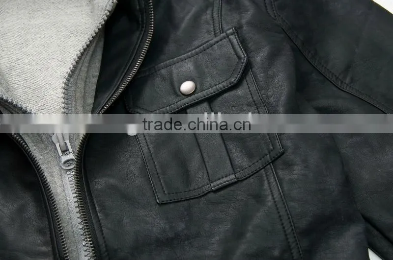 man fashion winter leather jacket coat