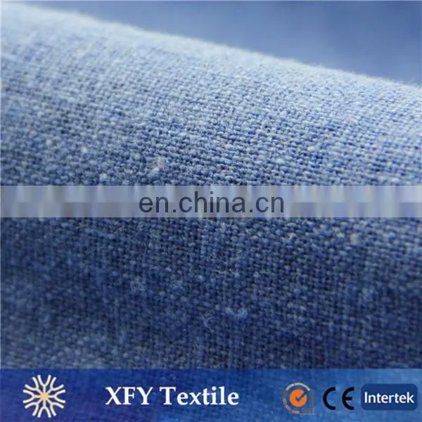 XFY-RL162 Navy Washing Fluorescence Pigment Dye Rayon Linen Fabric Wholesale Linen Fabric