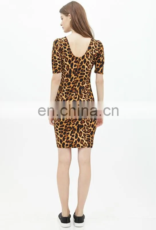 2014 summer dress latest design Leopard printing Bodycon Dress for women
