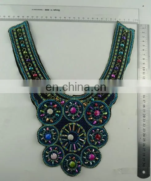 2016 Embroidered Neckline with Tassel For Garment Decorative