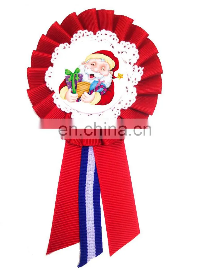 2017 new product-Cute Christmas snow yarn ribbon flower for kids party
