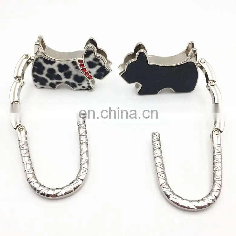 Wholesale dog shape foldable table purse hanger