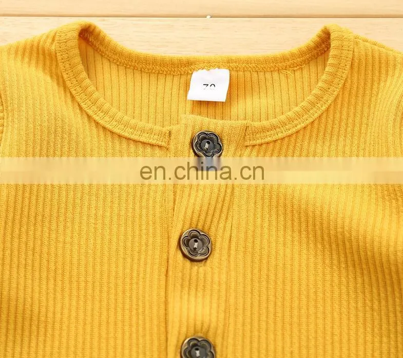 Newborn baby clothes solid color ribbed cotton jumpsuit rompers baby