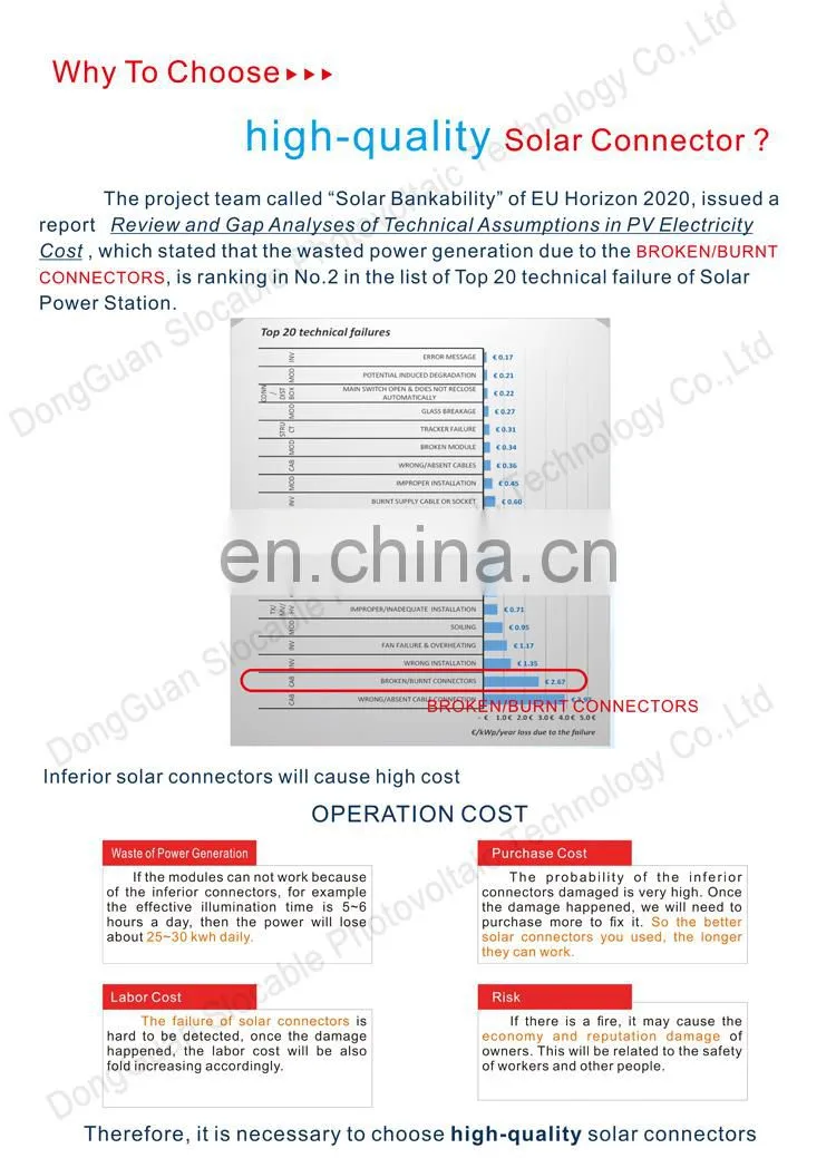 Slocable PV Socket and Plug Solar T Y Branch 2in1 Connector