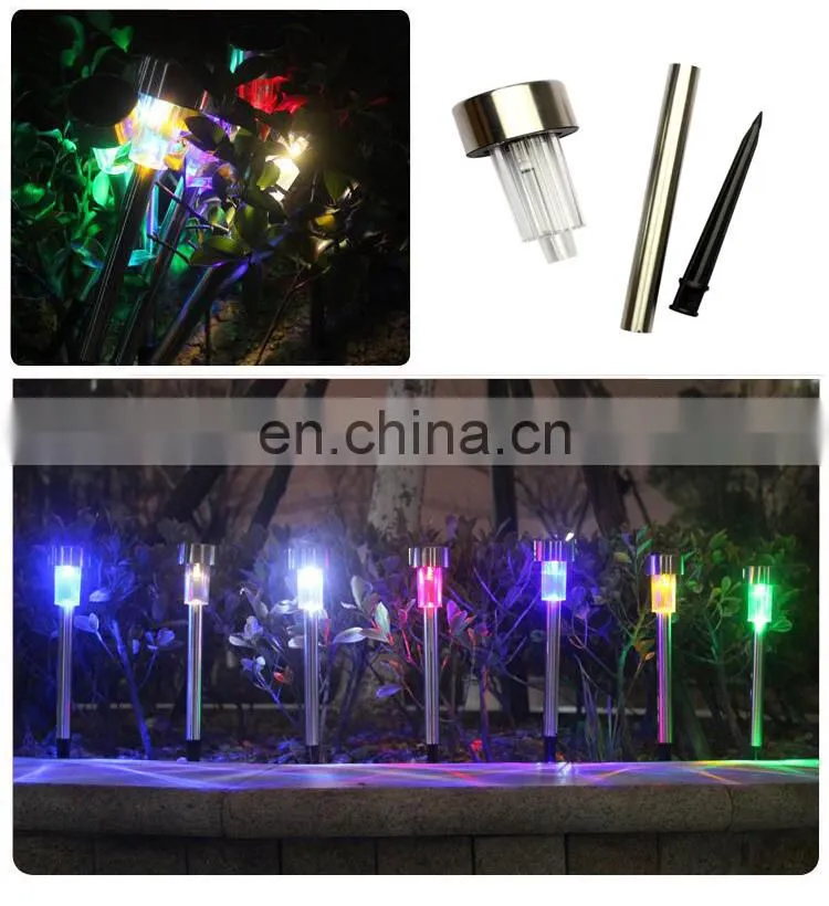 Led solar plug light lawn light stainless steel garden decorative light