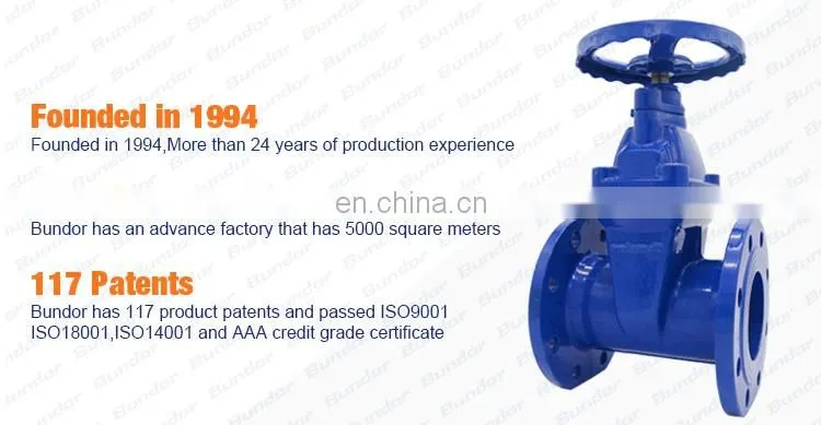 Bundor natural gas gate valve API 600 Ductile Iron manual Gate Valve 12 inch sluice gate valve