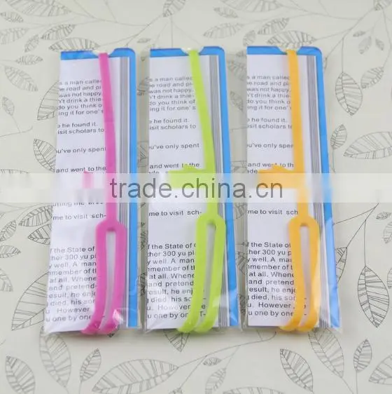 LOT color rubber elastic book band standard bookmark size silicone clever bookmarks