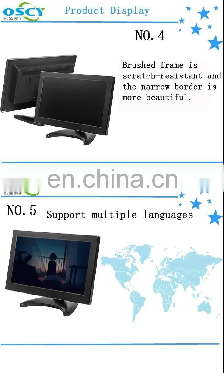 Hot sell 12 15 17 inch POS system using CE / KC certificated pos stand tough screen monitor for pc computer