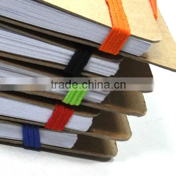 Hardcover stitching kraft non-woven notebook spiral notebook with pen