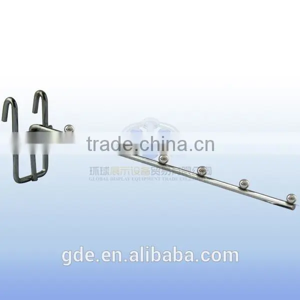 Chrome display hook for supermarket gridwall display
