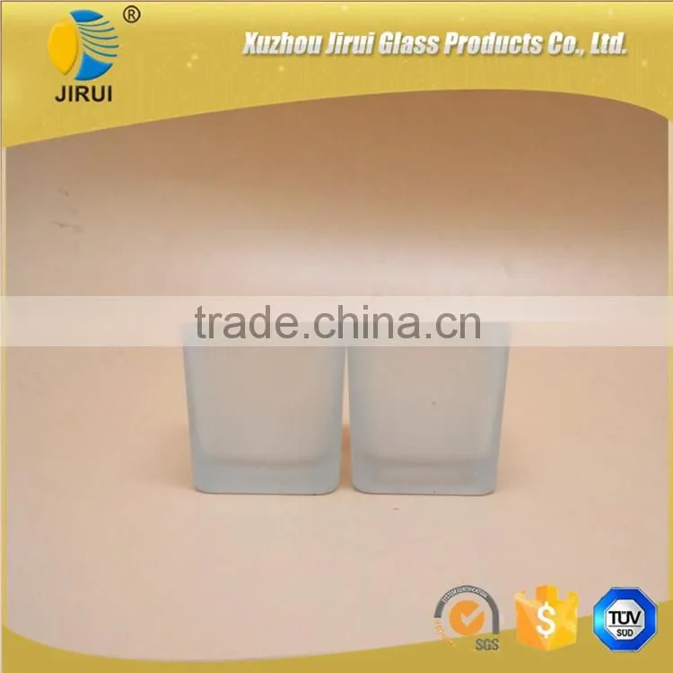 80ml square frosted glass candle jar