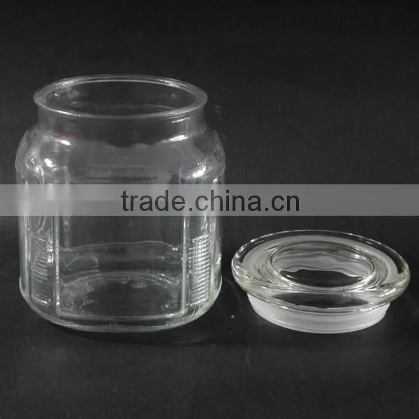500ml empty glass jar for food storage with glass lid